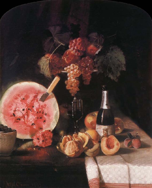 William Merritt Chase Still life and watermelon Sweden oil painting art